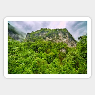 Mountain landscape in a rainy day Sticker